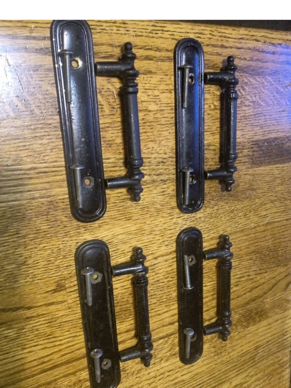 Vintage Keeler Brass Co. Oak & Antique Brass Drawer Pulls - Set of 4 (Style...